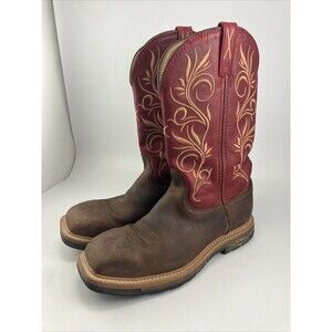 TWISTED X Womens Lite Cowboy Distressed Latigo/Red Workboot WLCS003 - Size 6B